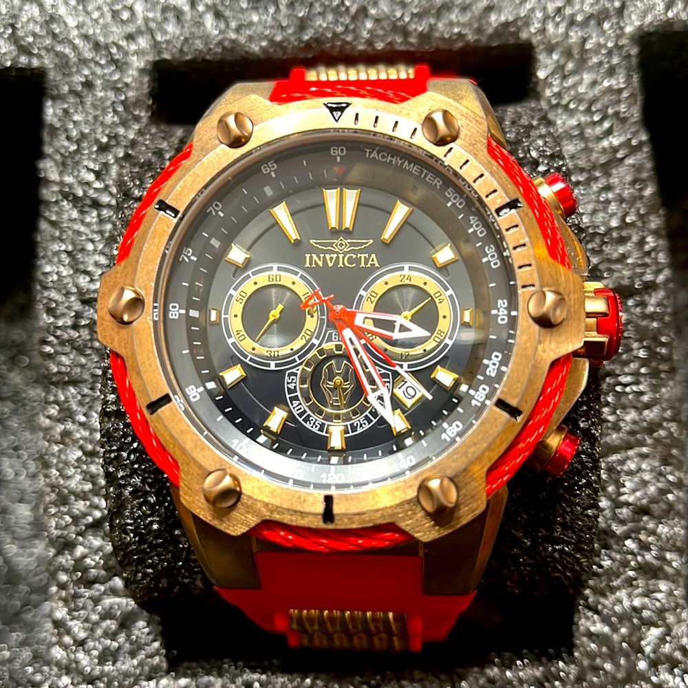 Invicta Marvel Tony Stark Men Quartz Watch Model 25684
